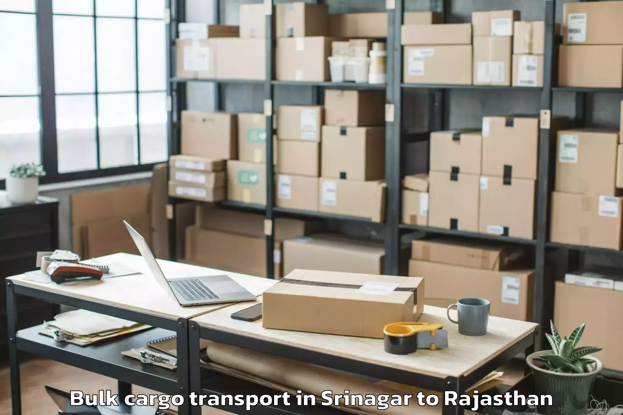 Book Srinagar to Malsisar Bulk Cargo Transport Online